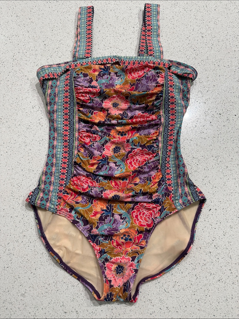Sundance Floral One-Piece Bikini - Purple, Pink, Orange, Teal
